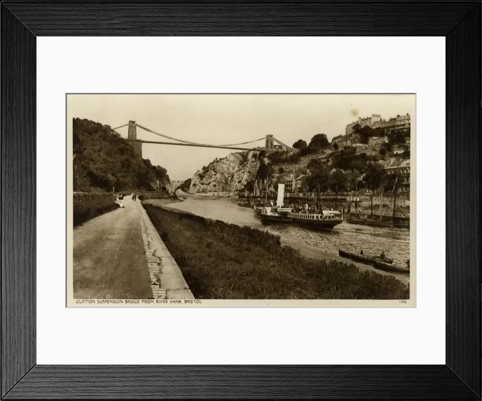 Framed Print : Bristol - Clifton Suspension Bridge from the Riverbank Framed Print : Bristol - Clifton Suspension Bridge from the Riverbank