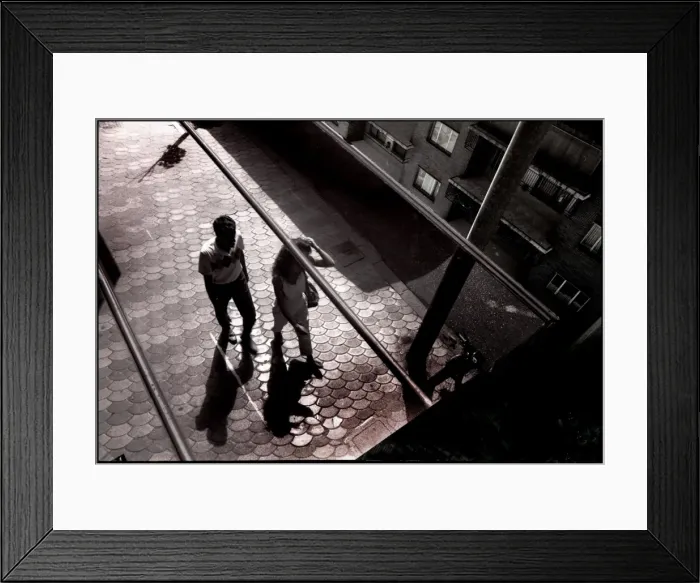 Framed Print : Couple walking at night, Spain Framed Print : Couple walking at night, Spain