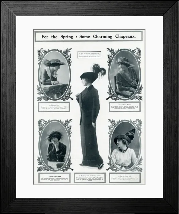 Framed Print : Charming early spring hats 1913 Framed Print : Charming early spring hats 1913