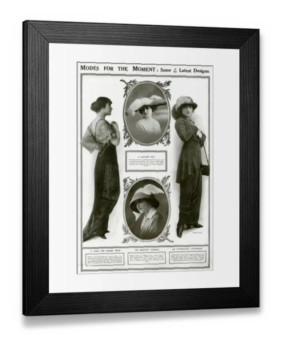 Framed Print : Latest fashionable designs 1913 Framed Print : Latest fashionable designs 1913