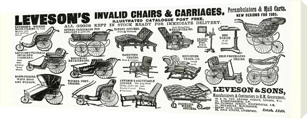 Advert for Levesons invalid chairs and carriages 1905