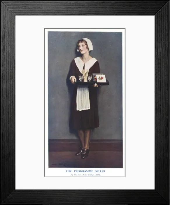 Framed Print : The Programme Seller by John Collier Framed Print : The Programme Seller by John Collier