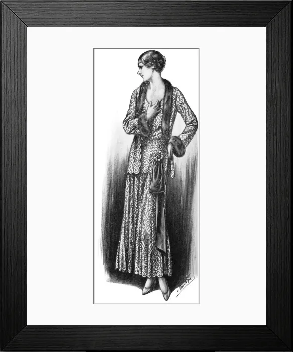 Framed Print : Evening dress and coatee from Peter Robinson Framed Print : Evening dress and coatee from Peter Robinson