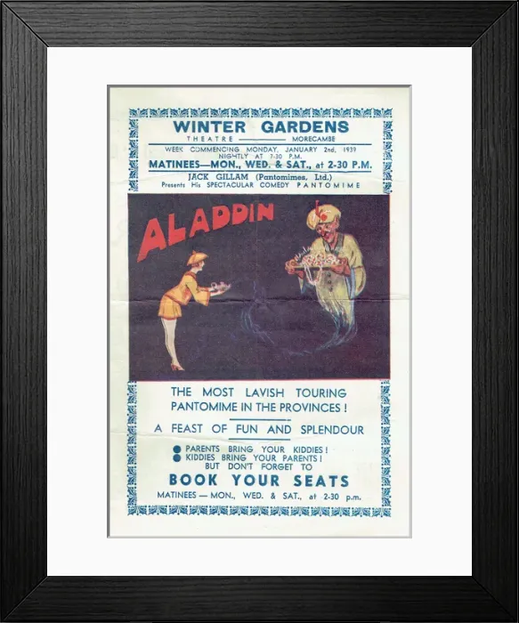Framed Print : Aladdin, Winter Gardens Theatre, Morecambe Framed Print : Aladdin, Winter Gardens Theatre, Morecambe