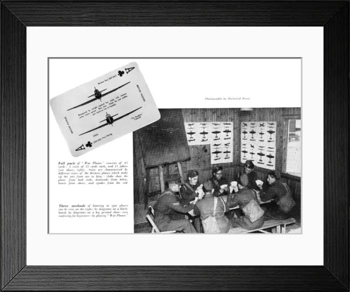 Framed Print : War Planes Card Game Framed Print : War Planes Card Game
