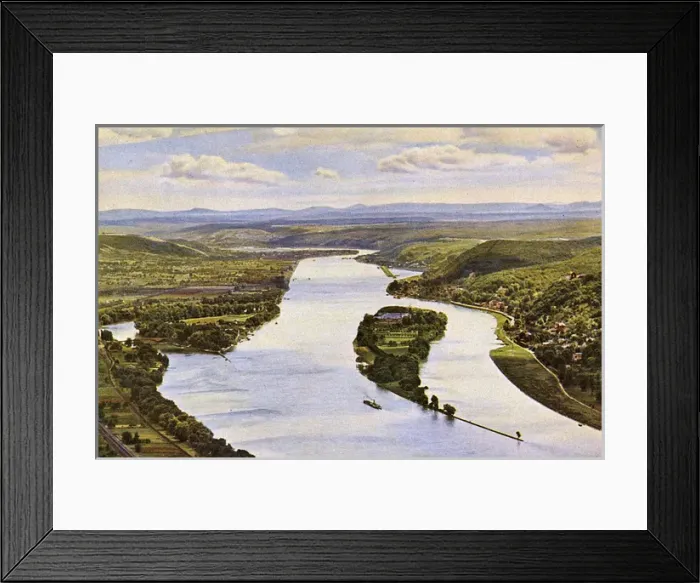 Framed Print : Isle of Nonnenwerth and Rhine Valley from the Drachenfels Framed Print : Isle of Nonnenwerth and Rhine Valley from the Drachenfels
