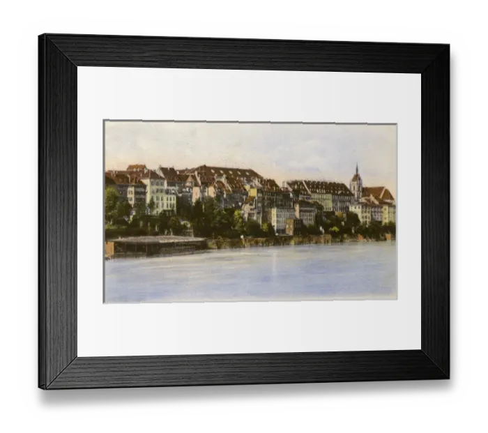 Framed Print : Basel, Switzerland - riverside buildings (River Rhine) Framed Print : Basel, Switzerland - riverside buildings (River Rhine)