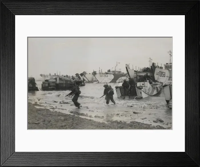 Framed Print : Liberation of Europe: Commandos Pour Into Beachheads Framed Print : Liberation of Europe: Commandos Pour Into Beachheads