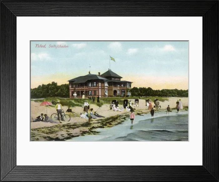 Framed Print : Seaside scene with pavilion, Ystad, Sweden Framed Print : Seaside scene with pavilion, Ystad, Sweden