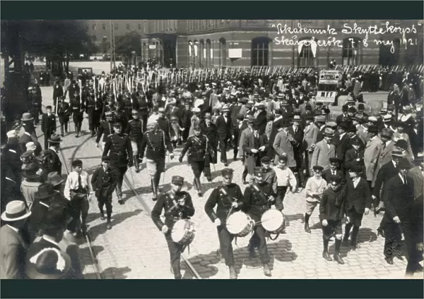 Academic Rifle Corps marching, Malmo, Sweden