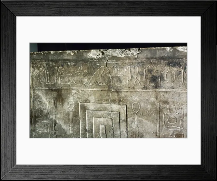 Framed Print : Egyptian hieroglyphs. Sculpted in relief. Sarcophagus Framed Print : Egyptian hieroglyphs. Sculpted in relief. Sarcophagus