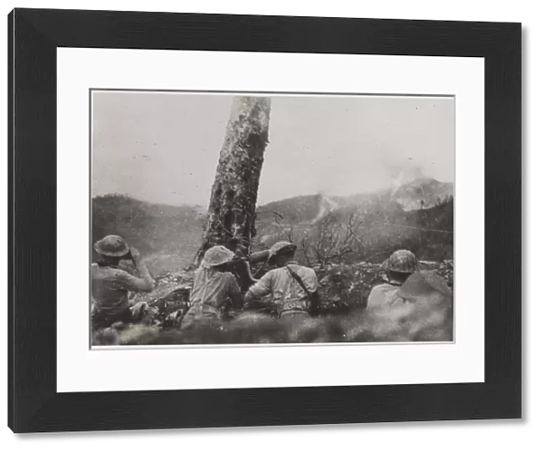 The RAF aiding Gurkhas during an attack on a hill near Palel