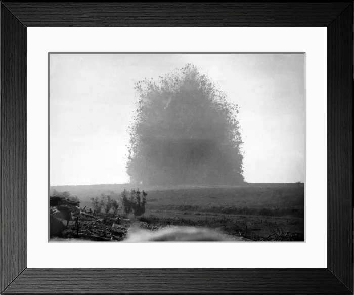 Framed Print : WW1 - the detonation of mine Framed Print : WW1 - the detonation of mine