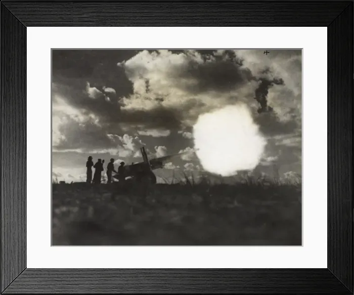 Framed Print : WW2 - Allied forces firing a 4. 5 inch gun near Tarhuna Framed Print : WW2 - Allied forces firing a 4. 5 inch gun near Tarhuna