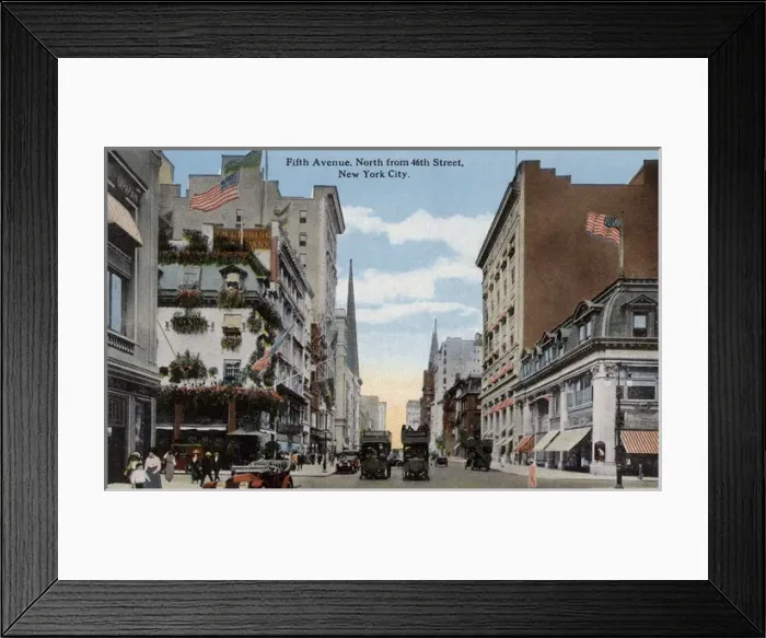 Framed Print : View of 5th Avenue, North from 46th Street in New York City Framed Print : View of 5th Avenue, North from 46th Street in New York City