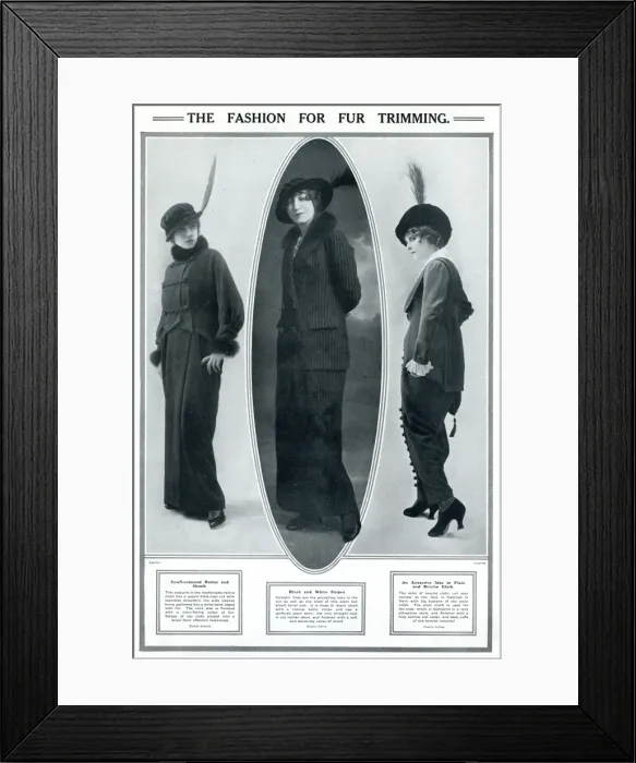 Framed Print : Fashion for fur trimming 1913 Framed Print : Fashion for fur trimming 1913