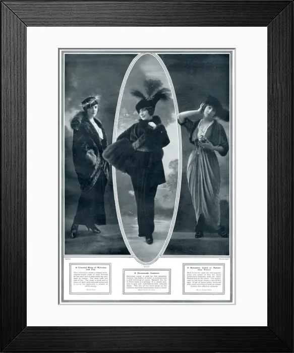 Framed Print : Vogue for velvet and fur 1913 Framed Print : Vogue for velvet and fur 1913