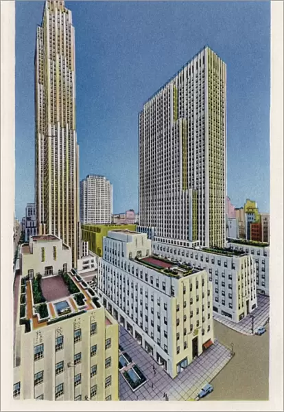 View of Fifth Avenue and Rockefeller City Buildings