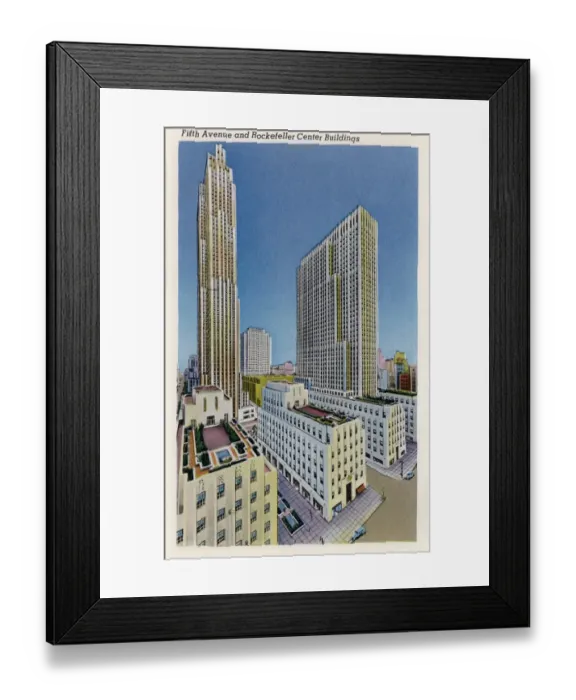 Framed Print : View of Fifth Avenue and Rockefeller City Buildings Framed Print : View of Fifth Avenue and Rockefeller City Buildings