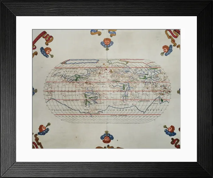 Framed Print : Portolan atlas by Joan Martines (1556-1590). Messina Framed Print : Portolan atlas by Joan Martines (1556-1590). Messina