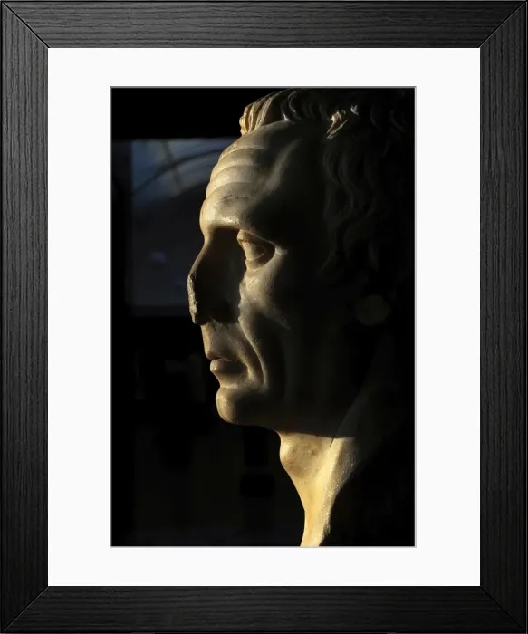 Framed Print : Bust identified by some as Julius Caesar (102-100-44 BC) Framed Print : Bust identified by some as Julius Caesar (102-100-44 BC)