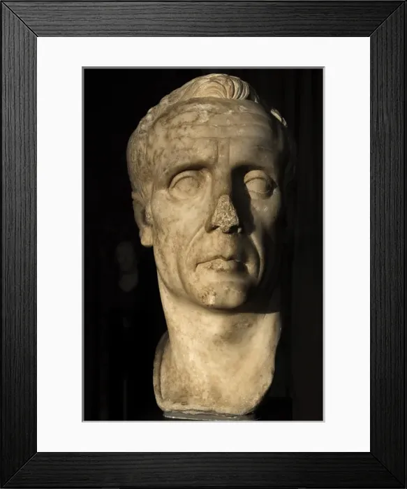 Framed Print : Bust identified by some as Julius Caesar (102-100-44 BC) Framed Print : Bust identified by some as Julius Caesar (102-100-44 BC)