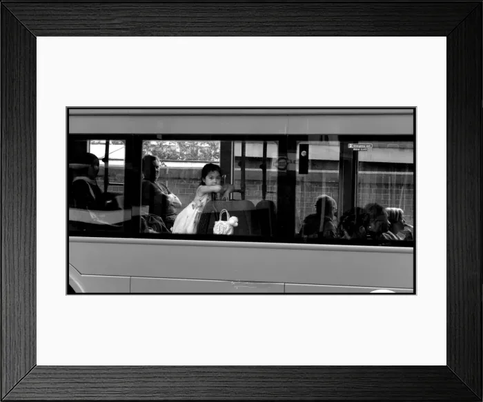Framed Print : Little girl on London bus Framed Print : Little girl on London bus