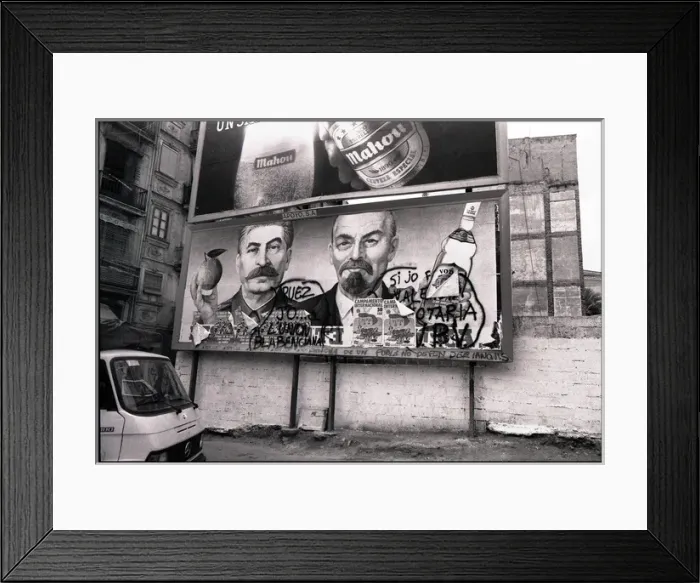 Framed Print : Advertising hoarding with grafitti, Valencia, Spain Framed Print : Advertising hoarding with grafitti, Valencia, Spain