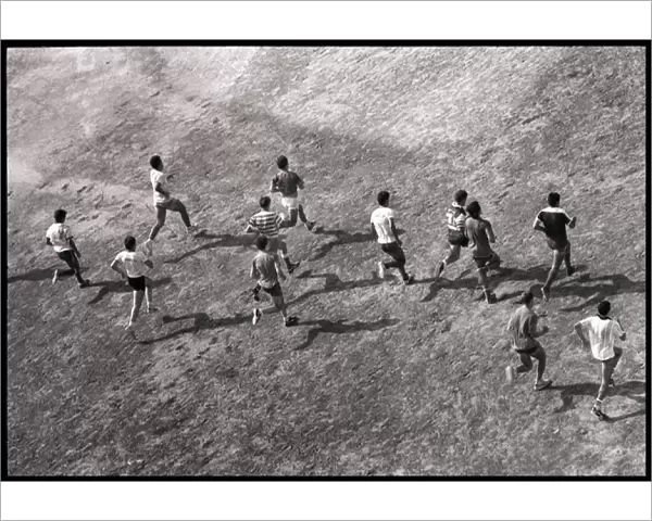 Young men football training, Spain