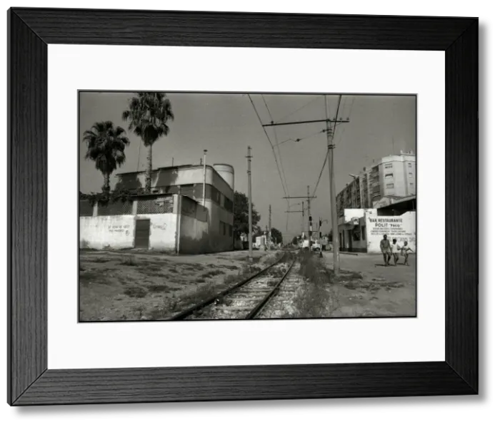 Framed Print : Tram track in suburbs, Valencia Framed Print : Tram track in suburbs, Valencia