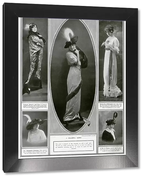 Debutante women modelling the lastest fashion 1913