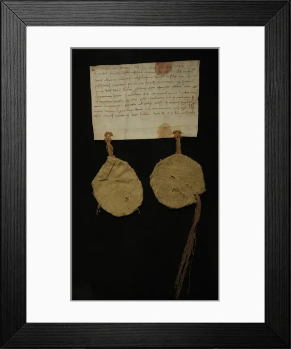 Framed Print : Letter of patronage for Fogdo Abbey, july 1252, where Framed Print : Letter of patronage for Fogdo Abbey, july 1252, where