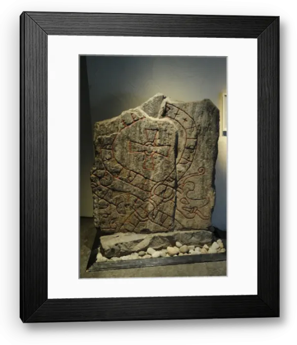 Framed Print : Runestone. 11th century. South Gate of the city of Framed Print : Runestone. 11th century. South Gate of the city of