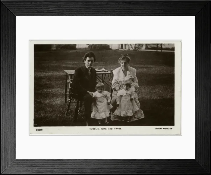 Framed Print : Jan Kubelik, Czec Musician with his wife and twin daughters Framed Print : Jan Kubelik, Czec Musician with his wife and twin daughters