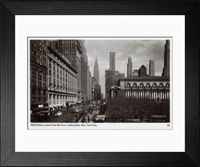 Framed Print : 42nd Street as seen from 6th avenue looking east - New York Framed Print : 42nd Street as seen from 6th avenue looking east - New York