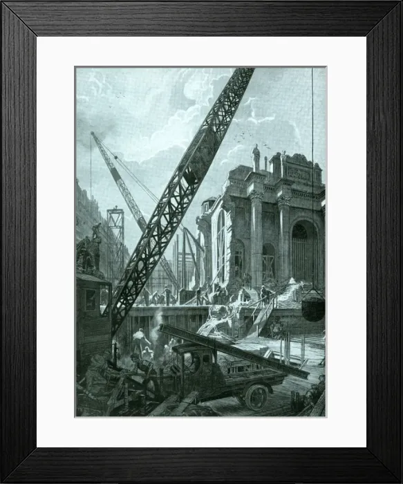 Framed Print : Construction work at the Bank of England Framed Print : Construction work at the Bank of England