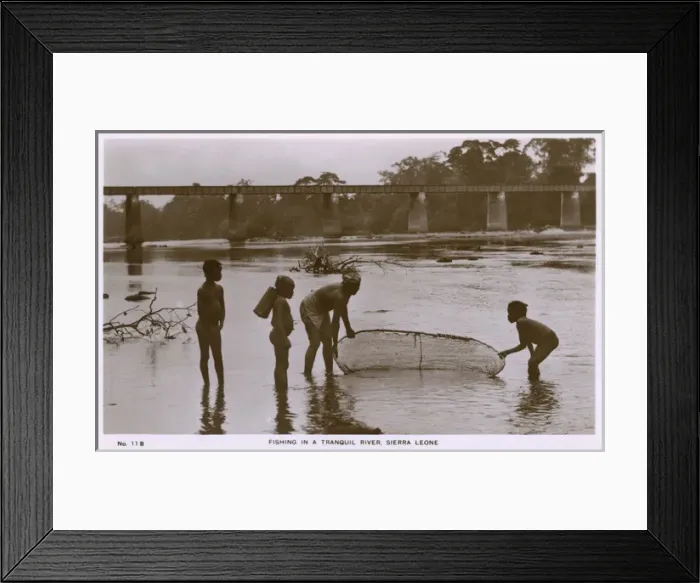 Framed Print : Fishing in a river, Sierra Leone, West Africa Framed Print : Fishing in a river, Sierra Leone, West Africa