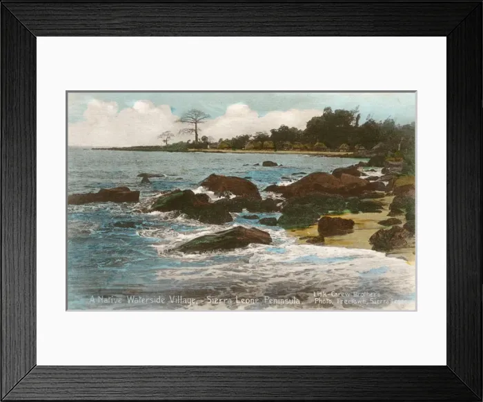 Framed Print : Waterside village, Sierra Leone, West Africa
