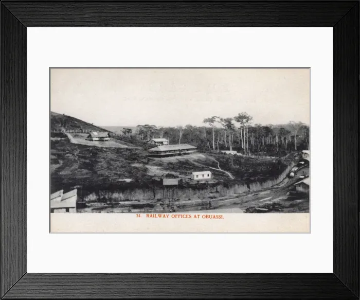 Framed Print : Obuasi railway offices, Ghana, Gold Coast, West Africa Framed Print : Obuasi railway offices, Ghana, Gold Coast, West Africa