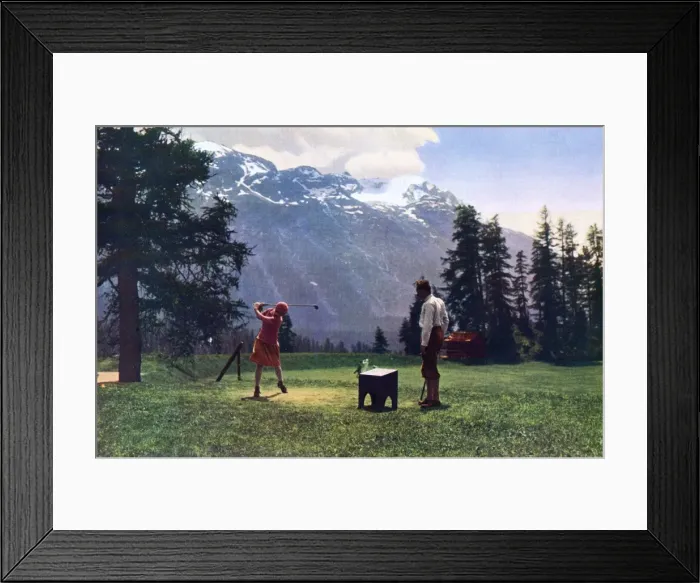 Framed Print : Golf in the Swiss Alps Framed Print : Golf in the Swiss Alps