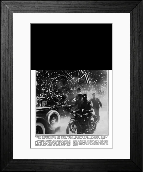 Framed Print : New York celebrates the return of Charles Lindeburgh Framed Print : New York celebrates the return of Charles Lindeburgh