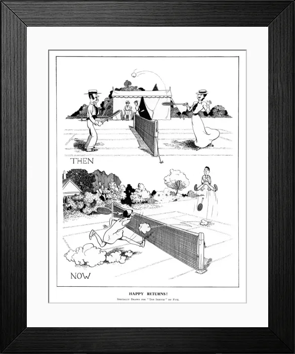 Framed Print : Tennis - Then and Now Framed Print : Tennis - Then and Now