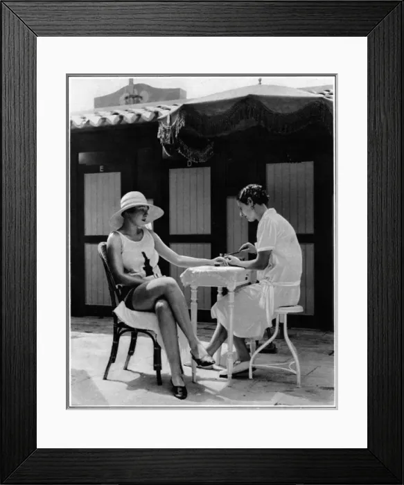Framed Print : A Manicure on the French Riviera, 1928 Framed Print : A Manicure on the French Riviera, 1928