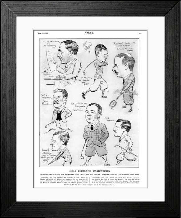 Framed Print : Gold Clubland Caricatures Framed Print : Gold Clubland Caricatures