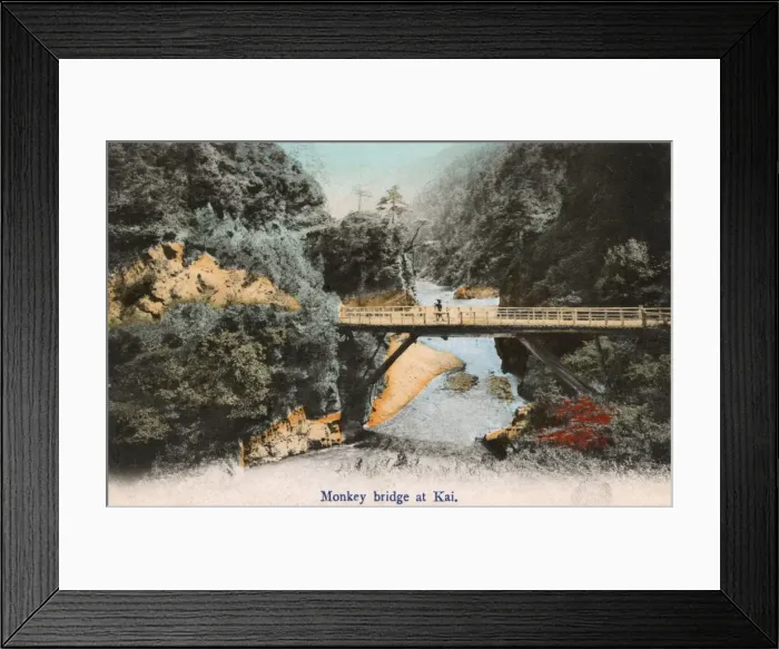 Framed Print : Japan - Monkey Bridge in the Kai Province Framed Print : Japan - Monkey Bridge in the Kai Province