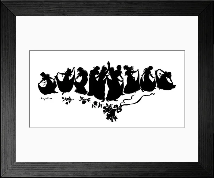 Framed Print : Silhouette of girls dancing Framed Print : Silhouette of girls dancing