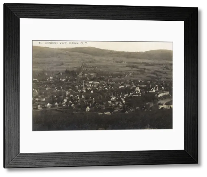Framed Print : Aerial view, Sidney, Delaware County, NY State, USA Framed Print : Aerial view, Sidney, Delaware County, NY State, USA