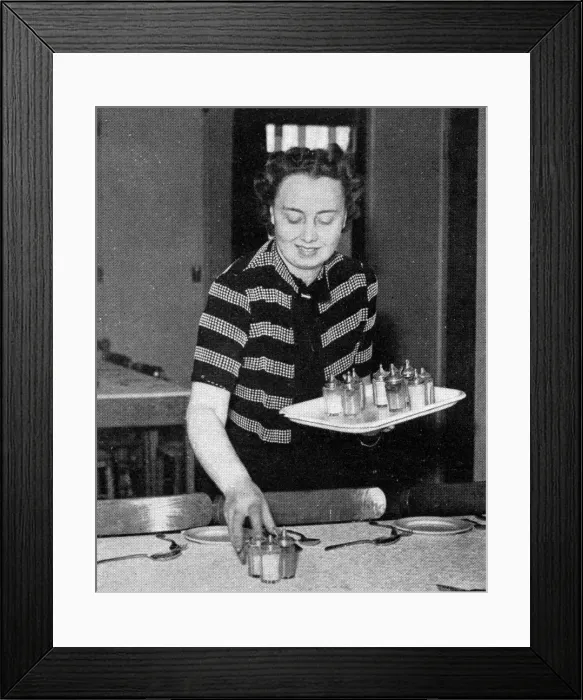 Framed Print : Laying the Tables at the Gordon Services Club Framed Print : Laying the Tables at the Gordon Services Club