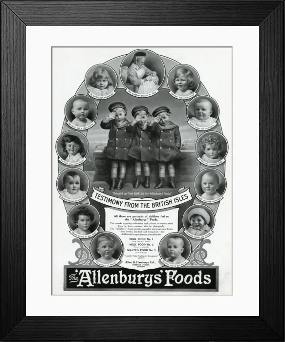 Framed Print : Advert for Allenburys foods 1913 Framed Print : Advert for Allenburys foods 1913