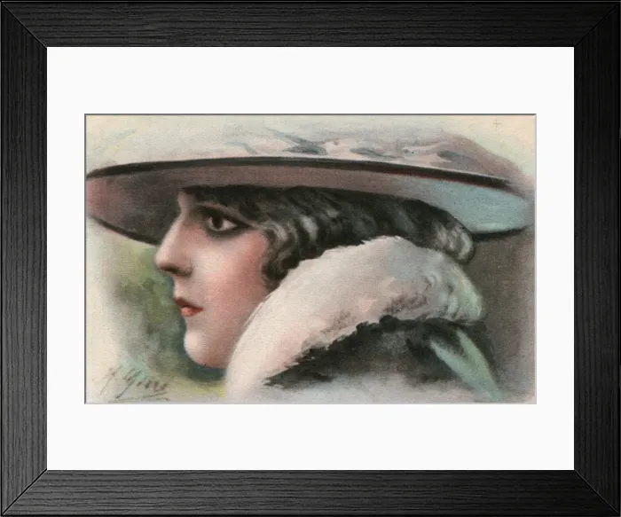 Framed Print : Young Italian girl in profile Framed Print : Young Italian girl in profile